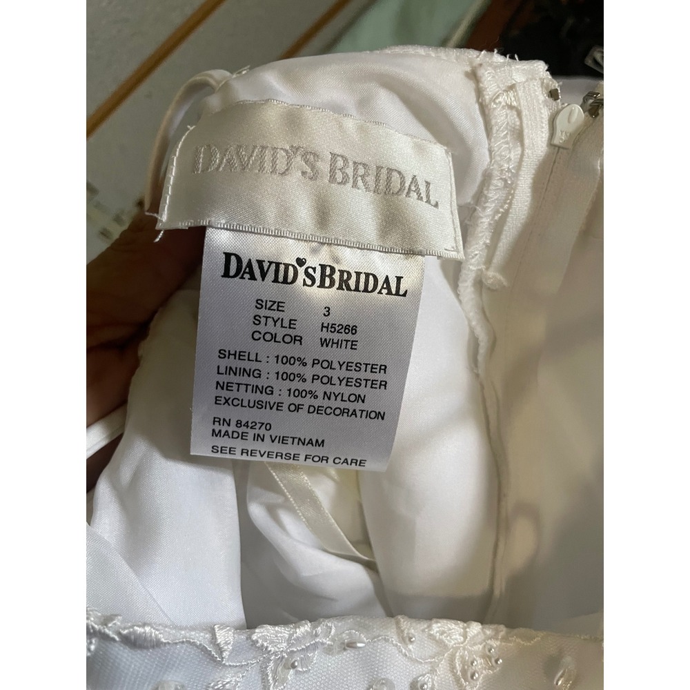 David's‎ Bridal White Flower Girl Dress Size 3 Beaded Formal Party - Picture 8 of 8